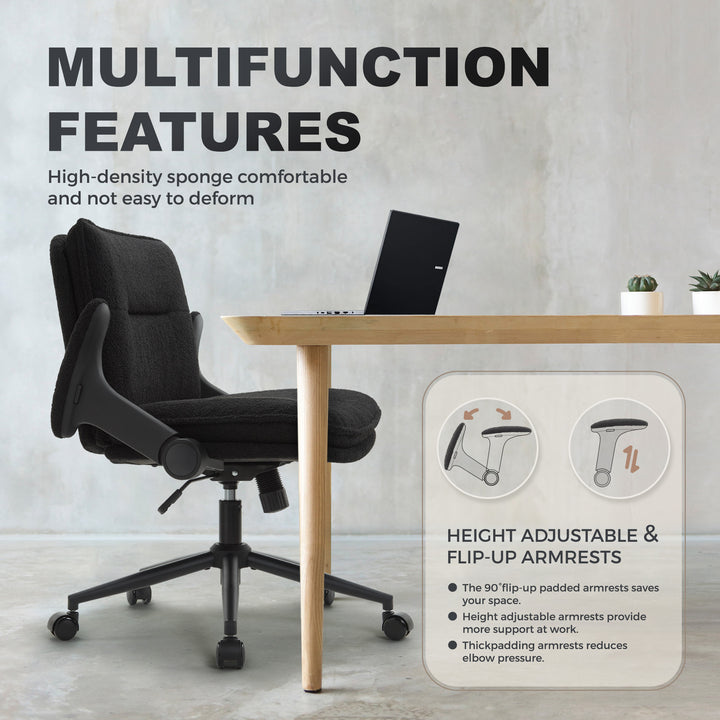 Armless Office Desk Chair With Wheels,Ergonomic Criss Cross Legged Com – Intimate WM Heart | IWMH-UK