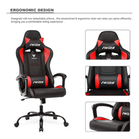7. Bild von Indy Gaming Racing Chair Kunstleder mit verlängerter Armlehne